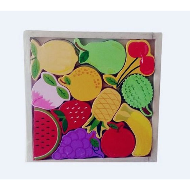 Extrokids Wooden Montessori Learning Fruit Stacking - EKT1760