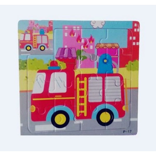 Extrokids Wooden 15 Pcs of Montessori Jigsaw Puzzle - Fire Tanker Truck - EKT1775