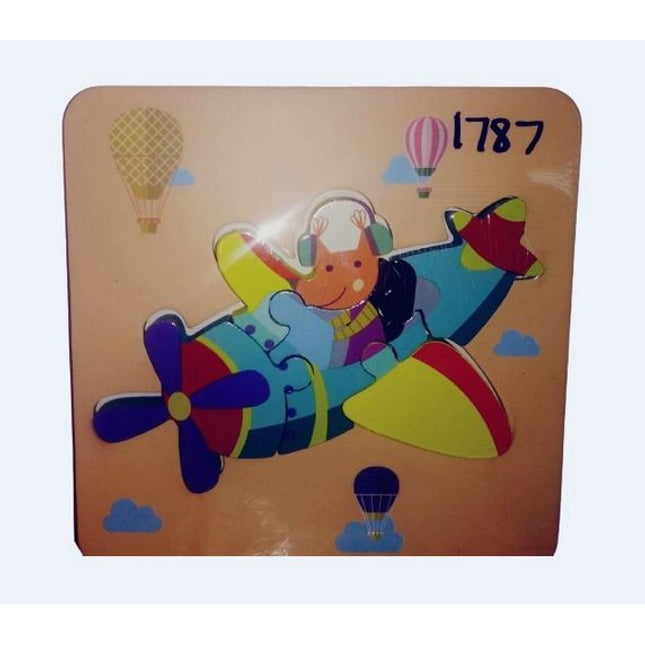 Extrokids Wooden Montessori Learning 3D Aircraft Puzzle - EKT1787