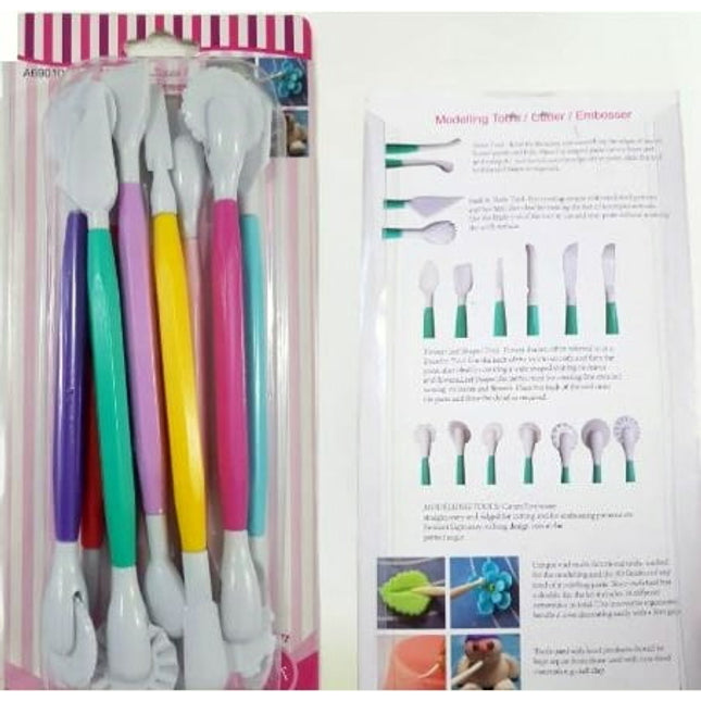 Extrokids New 9 in 1 Double Ended Decorating Craft & Clay Modelling Plastic Tool Kit - EKC1841