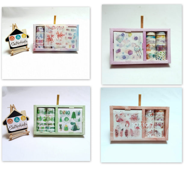 Extrokids Multi Design Washi Tape, With Decorative Masking Sticker - EKC1852