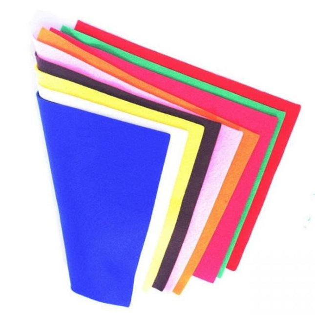 Felt sheets - 1 mm - assorted colors - 10 sheets - EKC0172