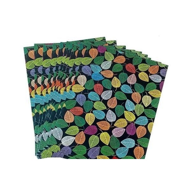 Pigloo sheets - black base - leaf multi color - EKC1861