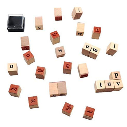 Wooden Alphabet Stamp for kids for learning and craft - EKC1973