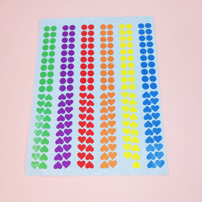 Extrokids Dot and Heart stickers for activity - 1 cm - EKC2004