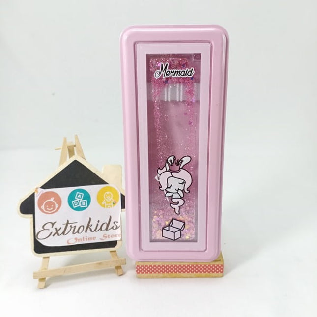METAL PEN CASE WITH GLITTER WATER FOR FUN - RETURN GIFT - EKH0069