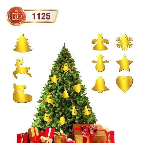 Golden Merry Christmas Tree Decoration Acrylic Hanging