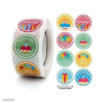 Colorful Celebration Birthday Party Stickers