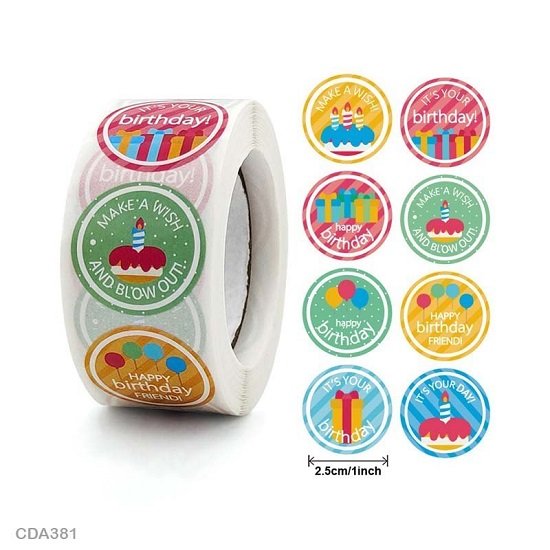 Colorful Celebration Birthday Party Stickers