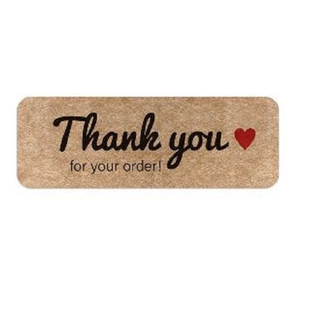 Personalized Kraft Paper Thank You Sticker Label