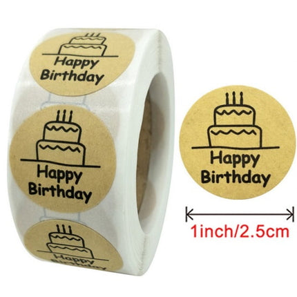 Kraft Paper Happy Birthday Sticker