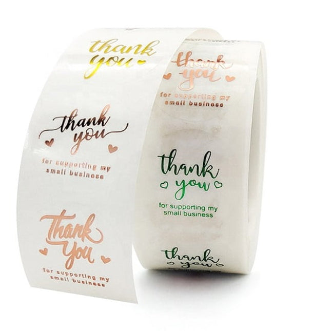 Circular Transparent silver Green Gold Stamp THANK YOU