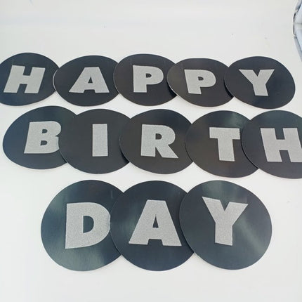 Happy Birthday banner - Round Glitters - EKPS0019
