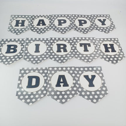 Happy Birthday banner - Polka Dots - EKPS0021