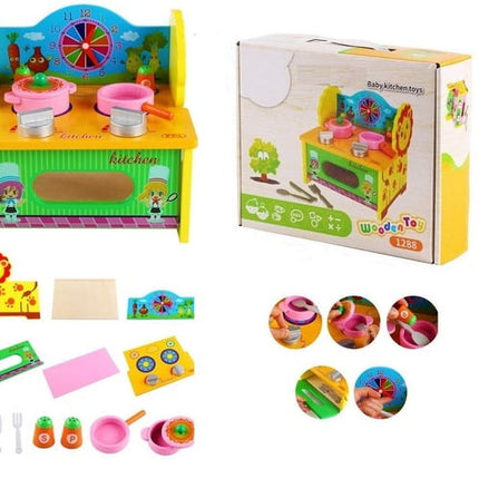 Extrokids Wooden Pretend PlaySet Kitchen Set Educational Toys for Kids - EKR0004
