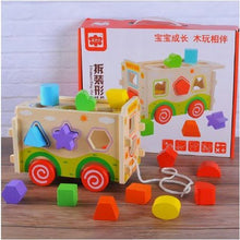 Load image into Gallery viewer, Extrokids Montessori Learning Wooden Bus with shapes Blocks - EKR0007
