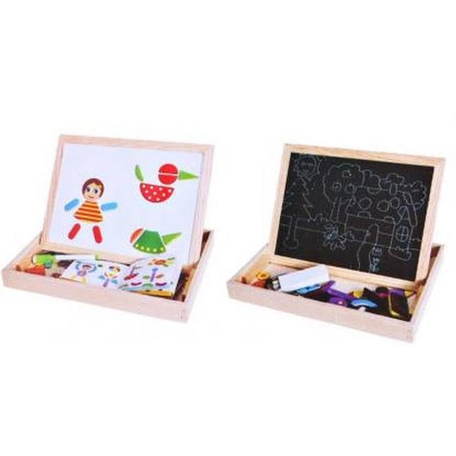 Extrokids Wooden and Magnetic 2 in 1 Double-sided Learning, Writing & Drawing and Portable Board For Babies - EKR0013A