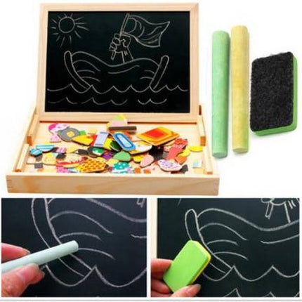 Extrokids Wooden and Magnetic 2 in 1 Double-sided Learning, Writing & Drawing and Portable Board For Babies - EKR0013A