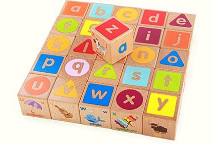 Extrokids Wooden Baby Educational ABC Alphabet Letter Combination Learning Building Blocks - EKR0014