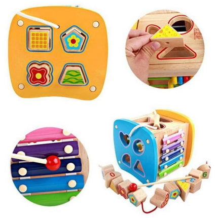 Extrokids Multi Coloured Wooden Different Multi Function Power Box Shapes Blocks Educational Toy Set for Kids - EKR0023
