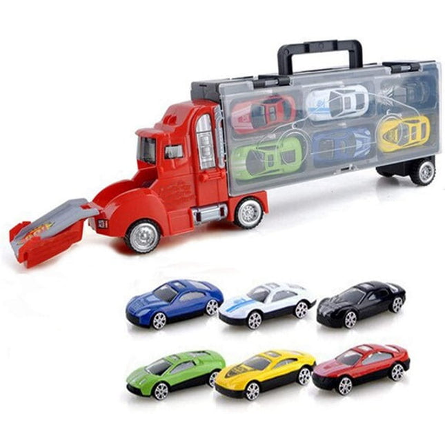 Extrokids Fun and Racing Plastic Storage Truck With Sliding Cars And Accessories Carrying Case - EKR0030