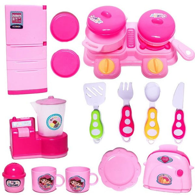 Extrokids Little Chef Cookware Pretend Play Kitchen Set Toy with Accessories For Kids (16 Pcs) - EKR0041