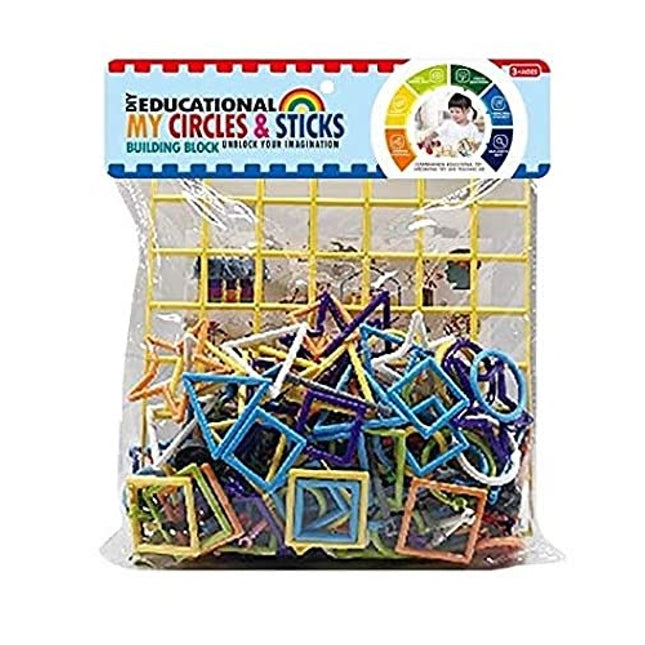 Extrokids Constructional Plastic Build StickBlock Games Smart Colorful Sticks with Different Shape Puzzle Connector - EKR0047