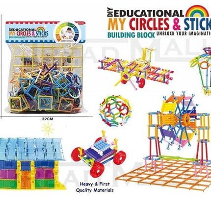 Extrokids Constructional Plastic Build StickBlock Games Smart Colorful Sticks with Different Shape Puzzle Connector - EKR0047