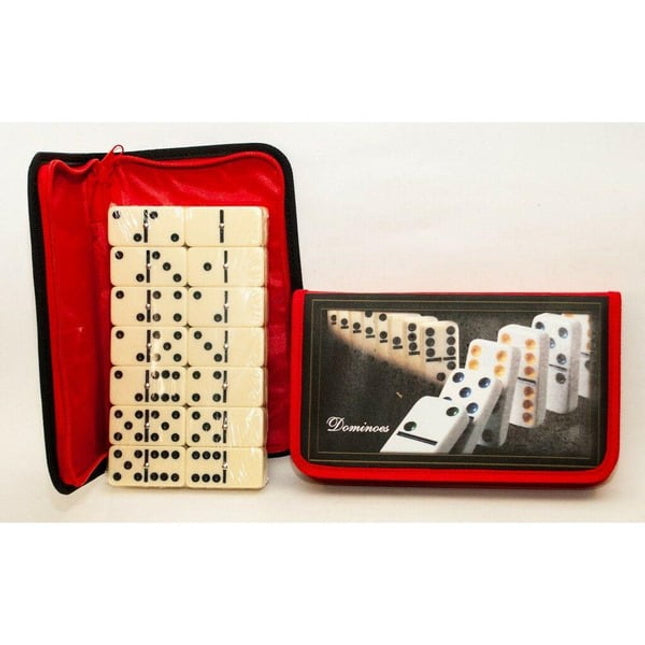Extrokids Fun Double Six Dot Dominoes Set of 28 for 2 - 4 Players with Carry Pouch Bag - EKR0054