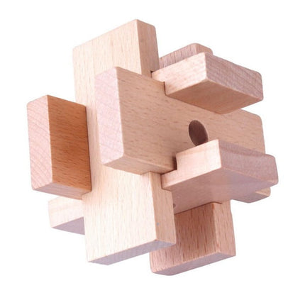 Extrokids Wooden Perplexing IQ brain buster 9PCS/Set Intelligence 3D Wooden Brain IQ Puzzle Toy - EKR0059
