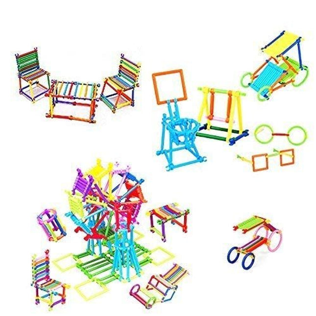 Extrokids Colourful Plastic Shape Educational Stick Assembly Blocks Game for Child - EKR0063