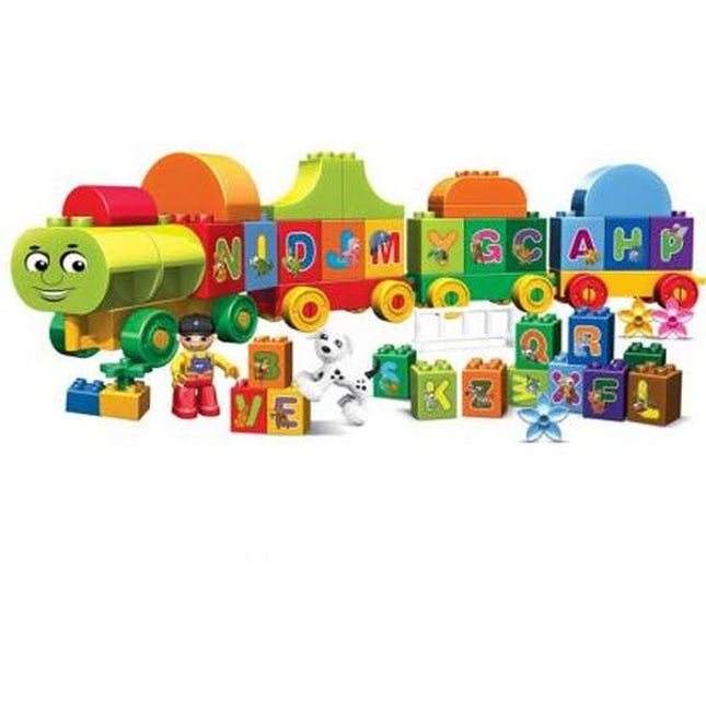 Extrokids Montessori Learning Alphabet Train Building Blocks Learning Letters,Words and Spelling Early Educational Block Game - EKR0101