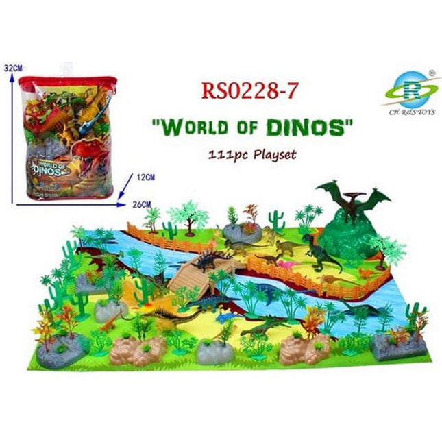 Extrokids Creative 111pcs World of Dinos Figures Set for Kids - EKR0110