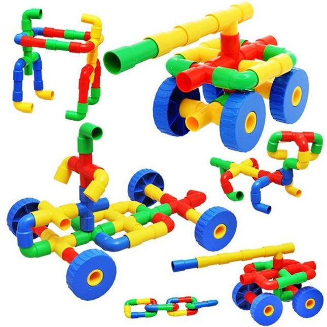Extrokids Multicolor Educational DIY Creative Pipe & Joint Building Blocks Toy for Kids- EKR0184