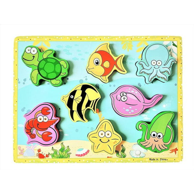 Extrokids Montessori Learning Wooden Puzzle Sea Animals - EKR0214