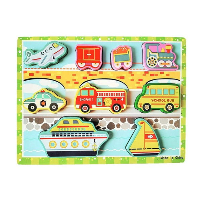 Extrokids Montessori Learning Wooden Puzzle Vehicle - EKR0219