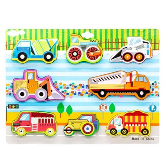 Extrokids Montessori Learning Wooden Puzzle Heavy Vehicle - EKR0220