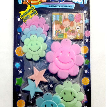 Extrokids Glow in The Dark Radium Wall/Ceiling Decoration Stickers Smiley Shaped - 10 Pcs - EKR0264A