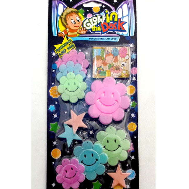 Extrokids Glow in The Dark Radium Wall/Ceiling Decoration Stickers Smiley Shaped - 10 Pcs - EKR0264A