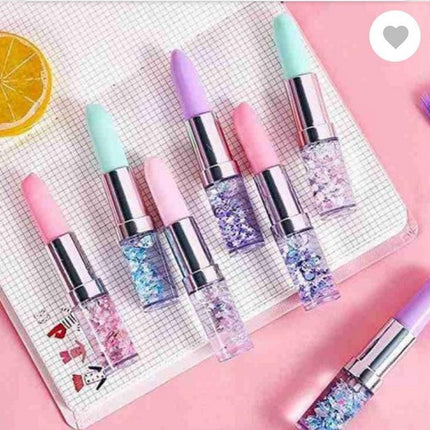 Extrokids Lipstick Shape Glitter Gel Pen-EKRG0019