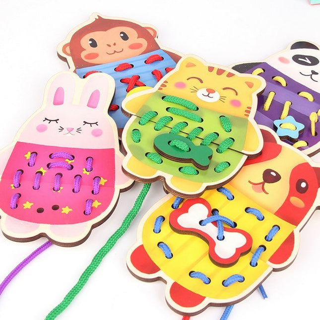 Extrokids Wooden Toys from DIY Educational Animal- LACING TOY -EKT1031