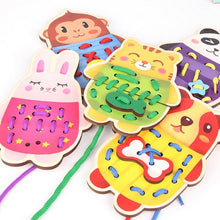 Load image into Gallery viewer, Extrokids Wooden Toys from DIY Educational Animal- LACING TOY -EKT1031
