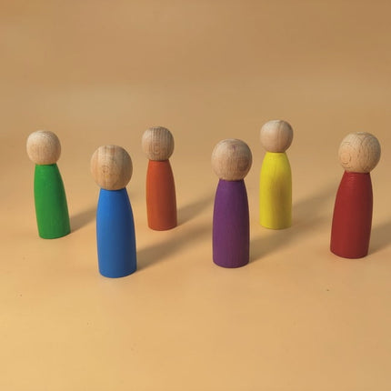 Extrokids 6 pcs Rainbow Peg Dolls Set EKT1489