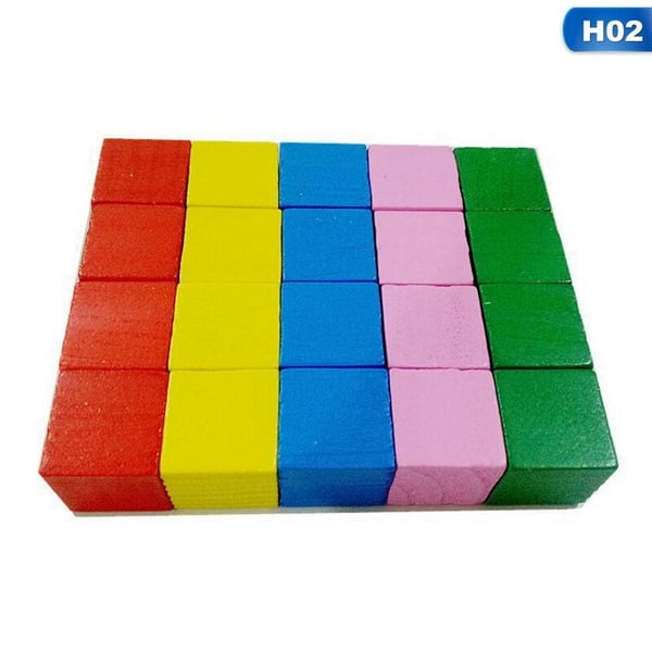 Extrokids First Basic Block Set - 12 Colorful Wooden Cubes - EKT1847