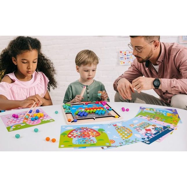 Extrokids Interesting Wooden Clip Bead Stacking Learning Toy - EKT1851