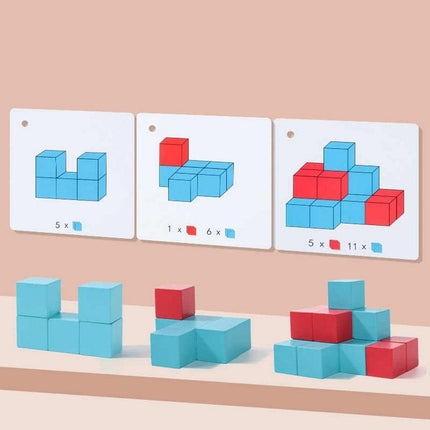 Extrokids Children Montessori Wooden 3D Jigsaw Puzzle Pixy Cubes Spatial Thinking Learning Educational Toy - EKT1854