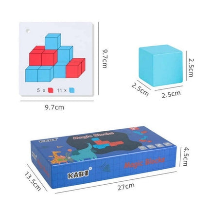 Extrokids Children Montessori Wooden 3D Jigsaw Puzzle Pixy Cubes Spatial Thinking Learning Educational Toy - EKT1854