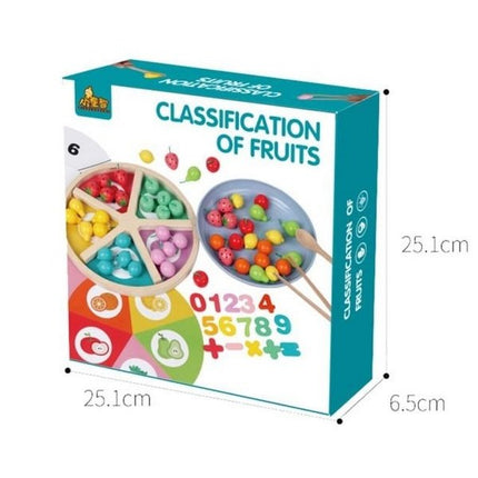 Extrokids Colorful fruit cognitive mathematics creative wooden puzzle toy - EKT1858