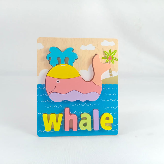 Extrokids 3d Wooden Puzzle Board - Whale - EKT1869