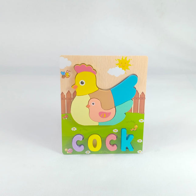 Extrokids 3d Wooden Puzzle Board - Cock - EKT1870